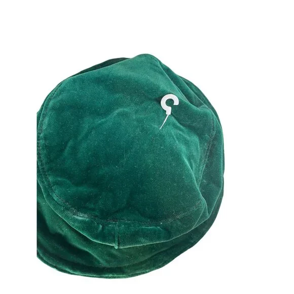 New Marc Vachon Hollywood Pine Green Velvet Fedora Rocker Hat 60cm / 24” Sz L